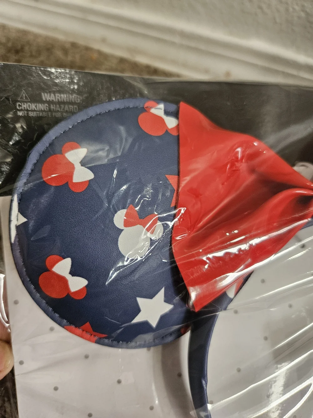 Disney Minnie Mouse Ears Headband Red White Blue Bow Kids